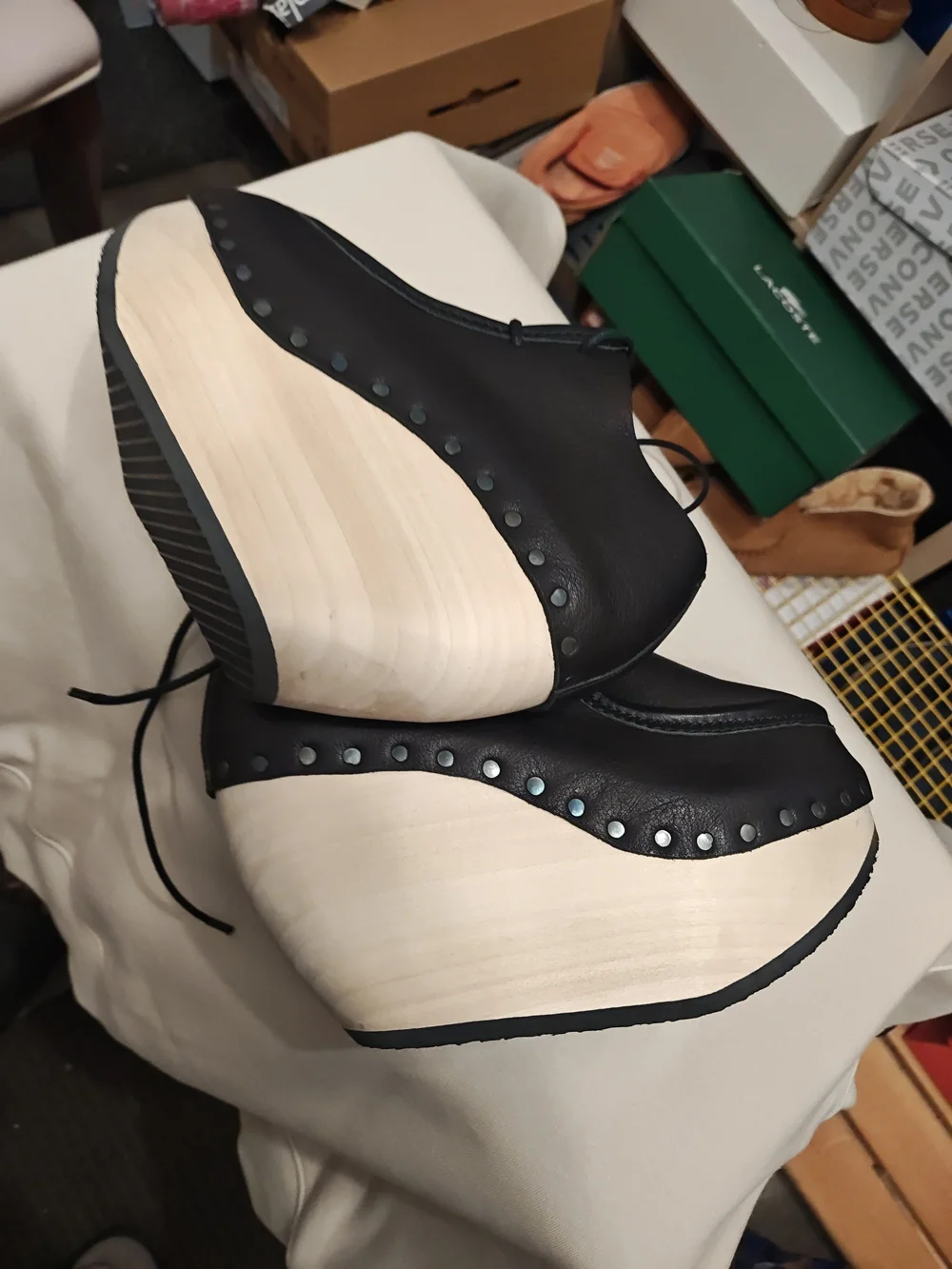 Black Platform Lace-Up Women's Shoes 37
